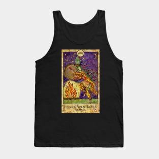 Five Of Pentacles. Minor Arcana Tarot Card Design. Tank Top